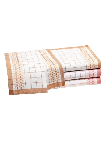 WITT WEIDEN Geschirrtücher in weiß-rot-gemustert + weiß-beige-gemustert