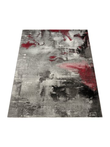 KADIMA DESIGN Teppich Kurzflor Abstrakt Wohnzimmer in Grau