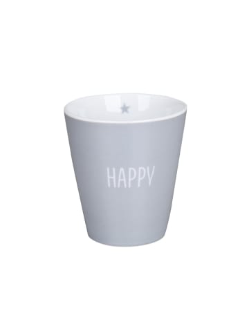 Krasilnikoff Happy Mug Becher Happy in grau