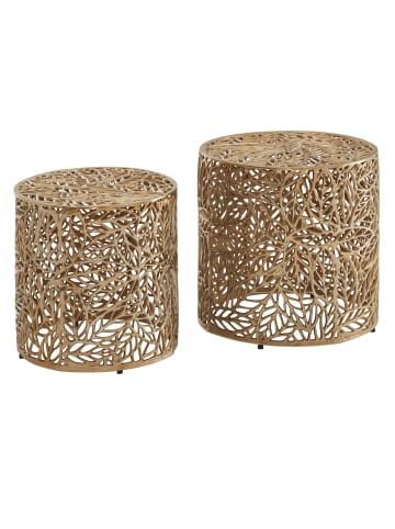 KADIMA DESIGN Beistelltisch 2er Set Aluminium Design Satztisch Metall Rund