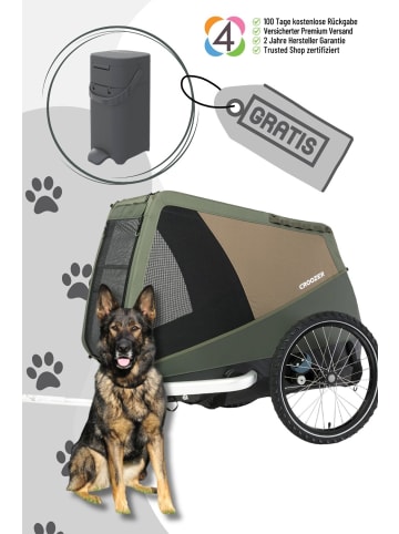 Croozer CROOZER Dog Mikke Fahrradanhänger inkl. Hundekot-Eimer - Farbe: Moss Green
