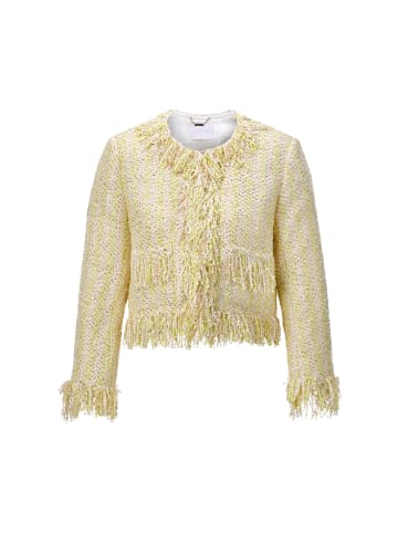 Rich & Royal Short Bouclé Jacket with Fringes in Soft Butter