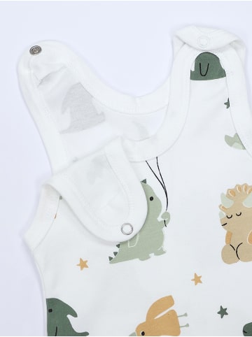 TupTam Baby Strampler mit Aufdruck Spruch 5er Pack in beige/weiß