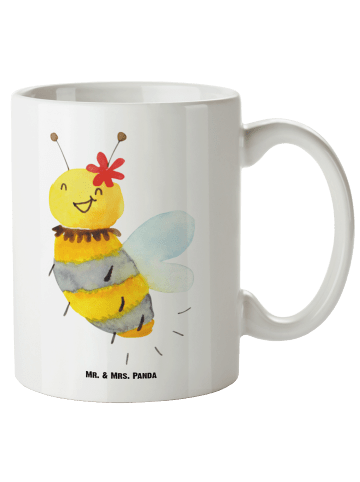 Mr. & Mrs. Panda Jumbo Tasse Biene Blume ohne Spruch in Weiß