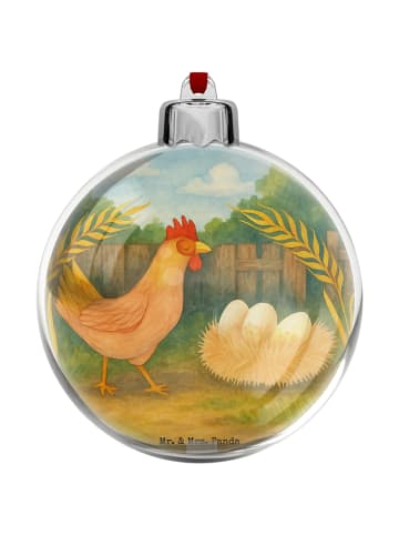 Mr. & Mrs. Panda Weihnachtskugel Huhn Stolz Design ohne Spruch in Weiß