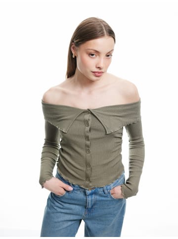 KOTON TSHIRT LS in Khaki