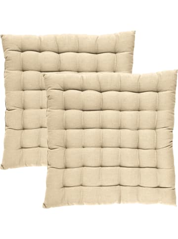 REDBEST Baumwolle Stuhlkissen 2er-Pack Tulsa in beige