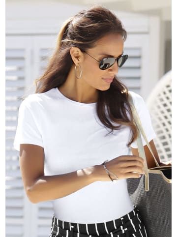 LASCANA T-Shirt in weiß + schwarz
