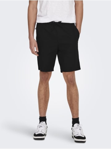 Only&Sons Leichte Stoff Shorts Bermuda Hose ONSLINUS in Schwarz