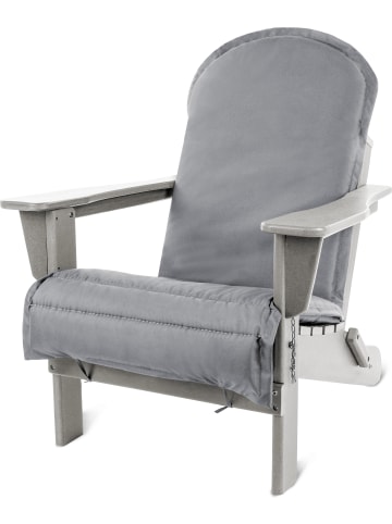 Aspero Gartenstuhl Adirondack mit Auflage in Weiß