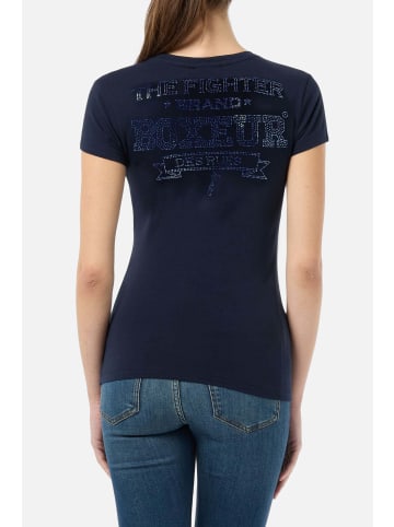Boxeur des Rues T-Shirt Rhinestone Logo in Midnight