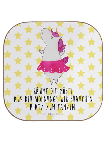 Mr. & Mrs. Panda Untersetzer Gläser Einhorn Ballerina mit Spruch in Weiß