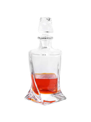 Intirilife Whiskey Karaffe - Decanter für Rum, Vodka, Scotch uvm. in 750ml in Klar