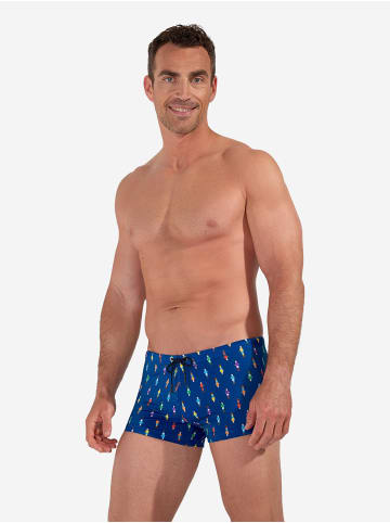 HOM Badeshorts Swim Shorts Calcio in navy print