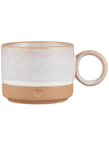 IB Laursen Keramik Tasse mit Henkel Heart in weiss