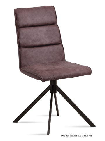 58 aufm Kessel ESSZIMMERSTUHL (2er-Set) Drusy 47x92x60 Schwarz/Braun