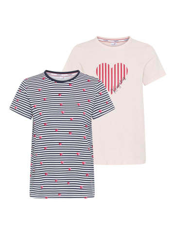 Kangaroos T-Shirt in Marine gestreift+rose