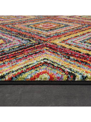 KADIMA DESIGN Teppich Kurzflor Ethno Wohnzimmer schmutzabweisend in Mehrfarbig
