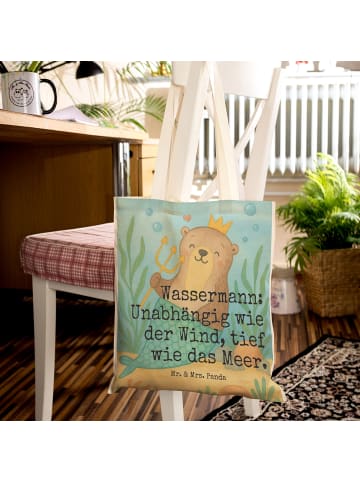 Mr. & Mrs. Panda Strandtasche Wassermann Astrologie Design mit S... in Weiß