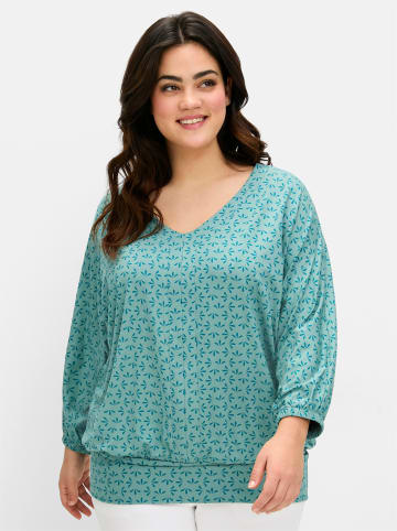 sheego 3/4-Arm-Shirt in jade-gemustert