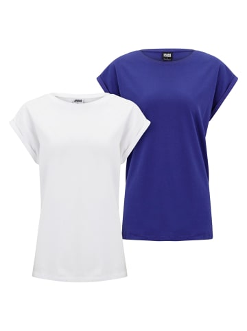 Urban Classics Urban Classics T-Shirts in white+bluepurple