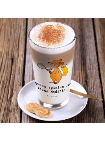 Mr. & Mrs. Panda Blümchentailglas Fuchs Squash spielen mit Spruch in Transparent