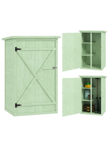 Outsunny Gerätehaus in Grün 75L x 56B x 115H cm
