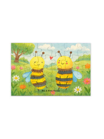 Mr. & Mrs. Panda Puzzle Biene Verliebt Design ohne Spruch in Weiß