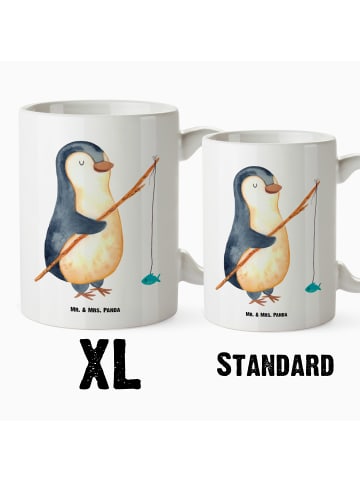 Mr. & Mrs. Panda XL Tasse Pinguin Angler ohne Spruch in Weiß