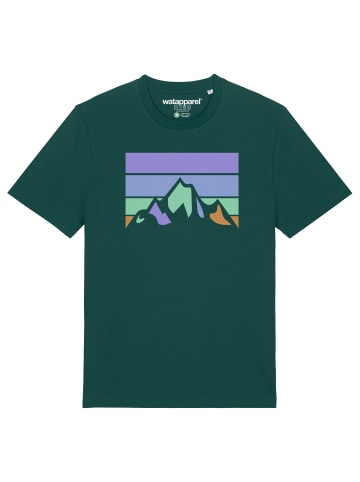 wat? Apparel T-Shirt Retro Landscape in Dunkelgrün