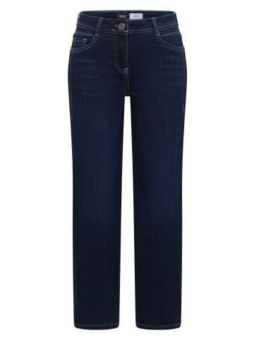 Cecil High Waist Barrel Leg Jeans im Loose Fit in Dark Blue Wash