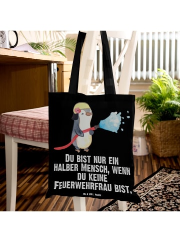 Mr. & Mrs. Panda Shopper Feuerwehrfrau Herz mit Spruch in Schwarz