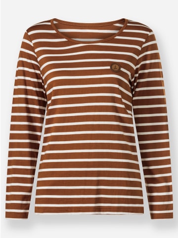 WITT WEIDEN Shirt in cognac-ecru-gestreift