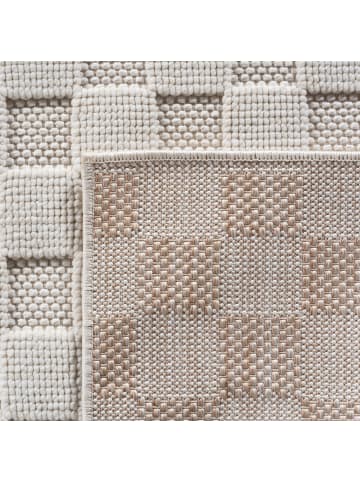 KADIMA DESIGN Flachgewebe-Teppich Schachbrett Grafisch Modern Pflegeleicht in Creme