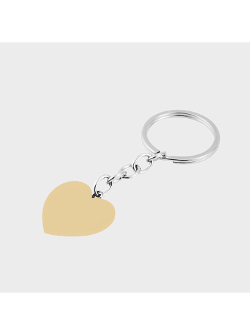 Adeliás Damen Anhänger – Schlüssel Herzanhänger aus Edelstahl in gold