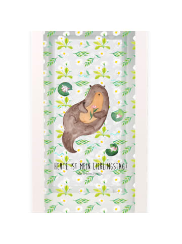 Mr. & Mrs. Panda Kerzenlaterne Otter Seerose mit Spruch in Transparent