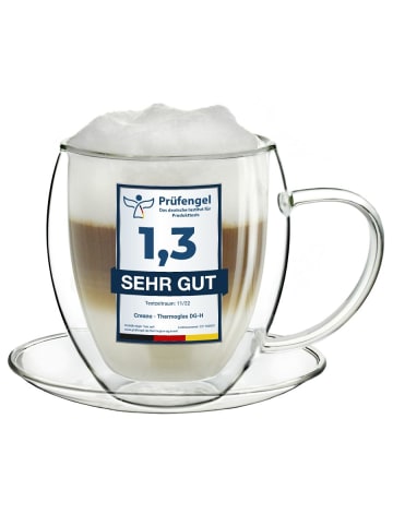 Creano Thermo-Tasse "Doppelwandtasse" mit Untersetzer  - 400ml