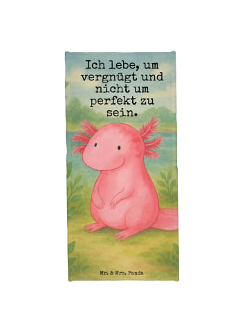 Mr. & Mrs. Panda Frotteehandtuch Axolotl Niedlich Design mit Spruch in Weiß