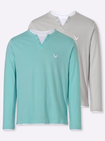WITT WEIDEN Langarm-Shirt in mint + hellgrau