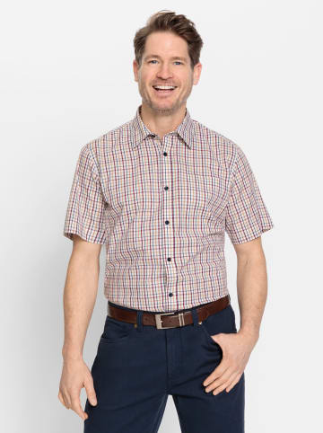 WITT WEIDEN Kurzarm-Hemd in marine-bordeaux