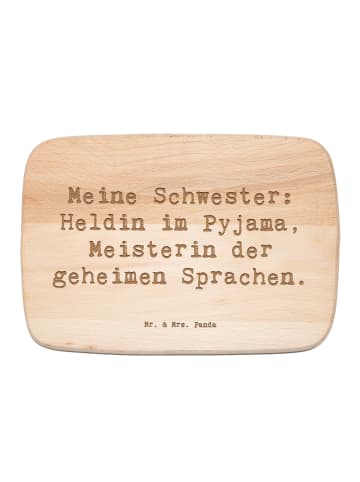 Mr. & Mrs. Panda Küchenbrett Spruch Schwester Heldin mit Spruch in Transparent
