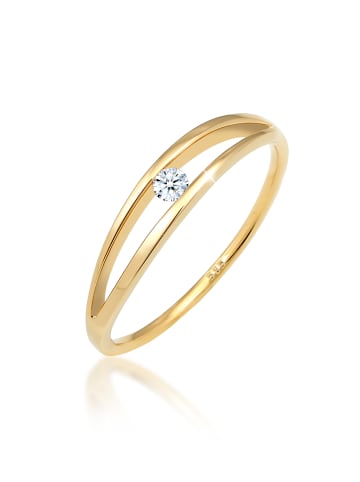 Elli DIAMONDS  Ring 585 Gelbgold Verlobungsring, Wellen in Gold