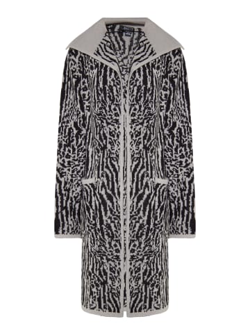 faina Damen Strick Cardigan in Grau Schwarz