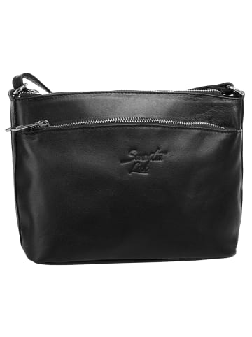 Samantha Look Umhängetasche echt Leder in schwarz