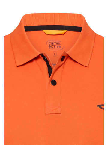 Camel Active Poloshirt mit Kontrastdetails in Orange