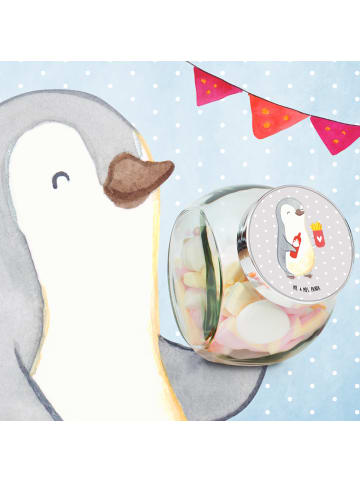 Mr. & Mrs. Panda Bonbonglas Pinguin Pommes ohne Spruch in Grau Pastell