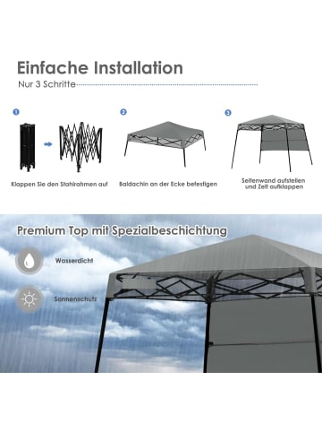 COSTWAY Pavillon 2x2 m Faltpavillon in Grau