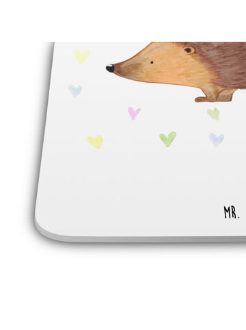 Mr. & Mrs. Panda Untersetzer Set Igel Herzen ohne Spruch in Weiß
