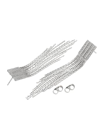 faina Women Tassel Earrings in Silver White