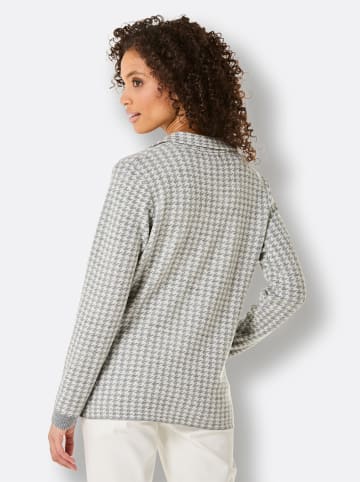 creation L Merino-Strickblazer in steingrau-champagner-gemustert